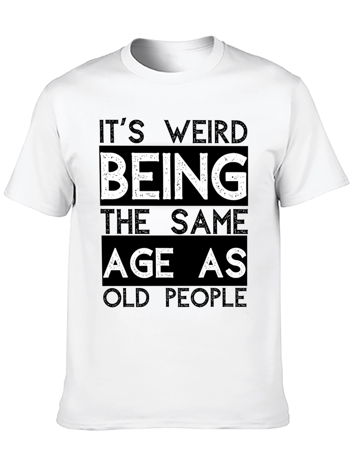 Funny Old People Black Graphic Tee for Men