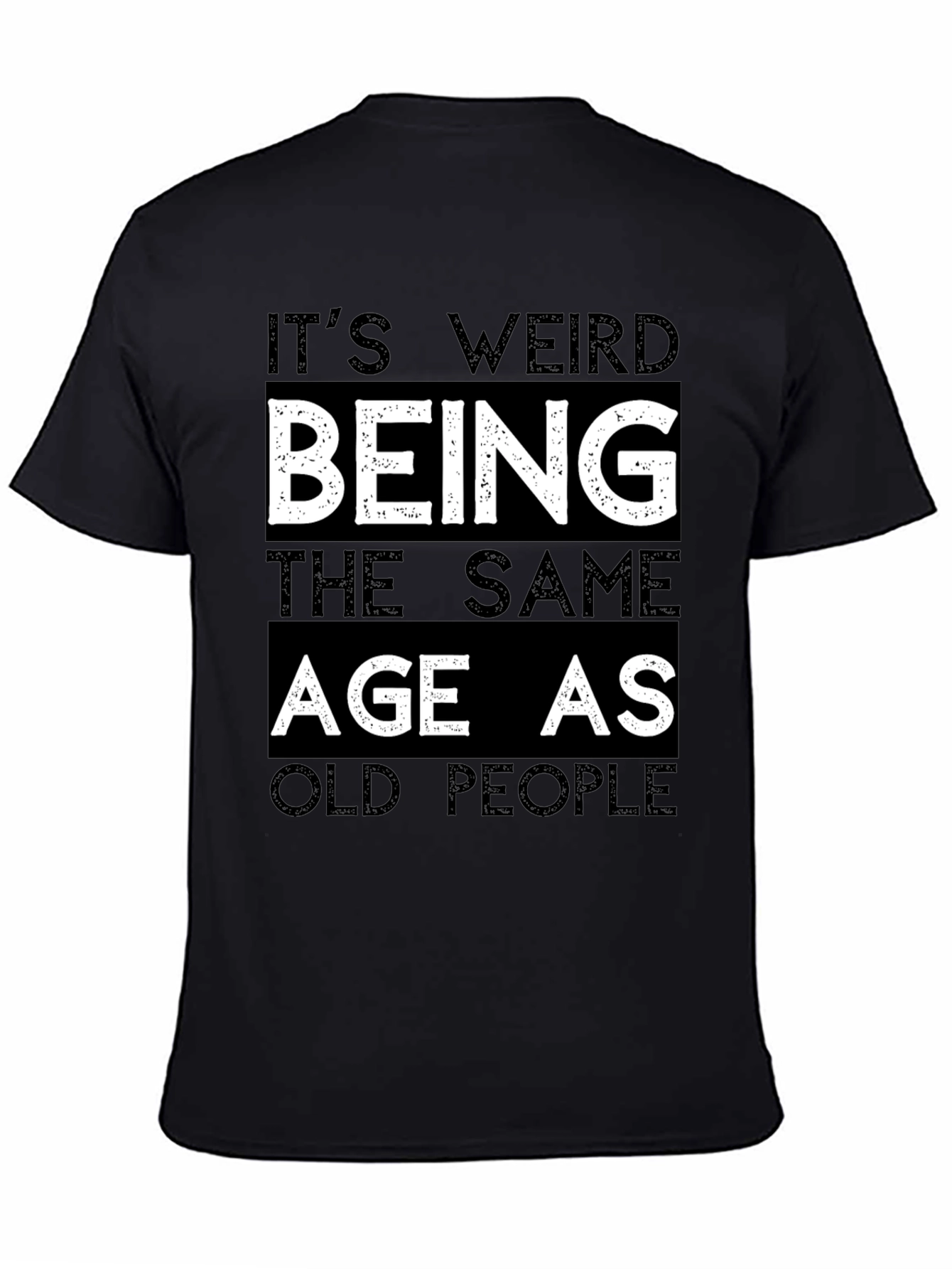 Funny Old People Black Graphic Tee for Men