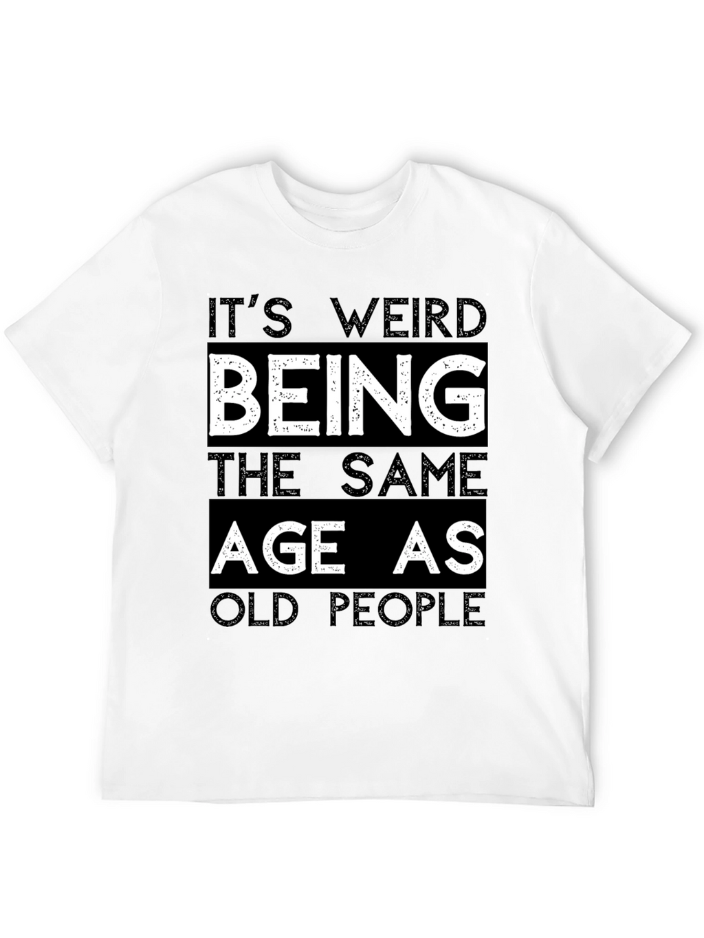 Funny Old People Black Graphic Tee for Men