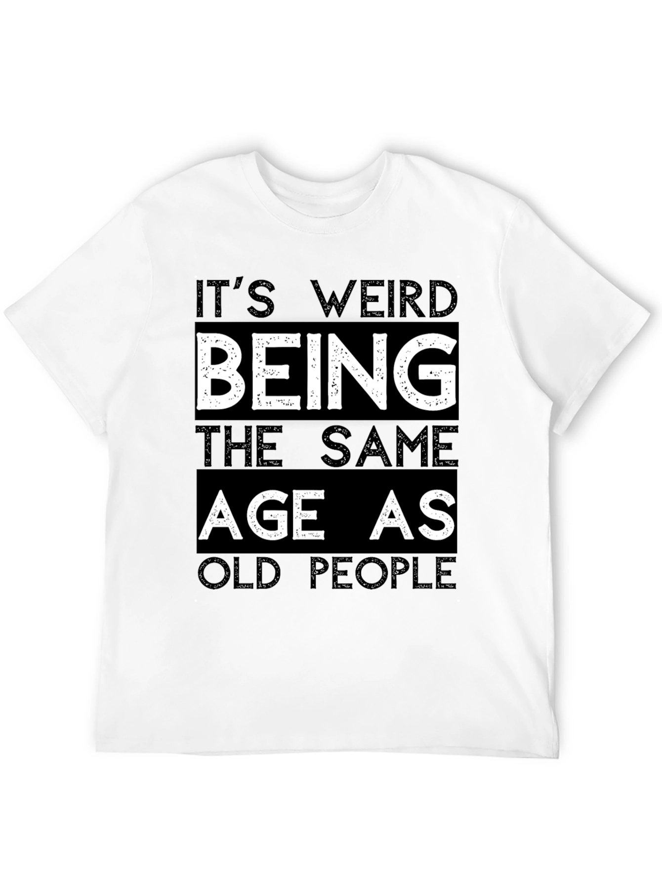 Funny Old People Black Graphic Tee for Men