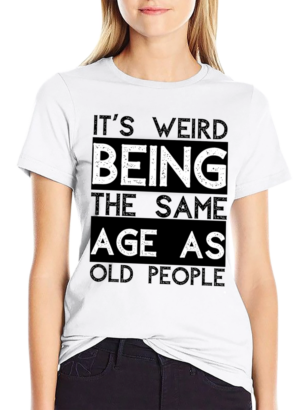 Funny Old People Black Graphic Tee for Men