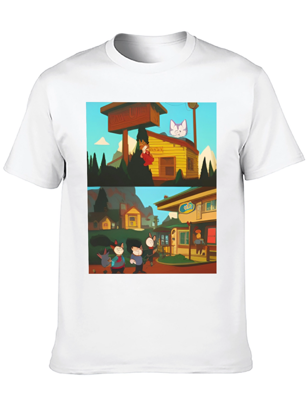 Retro Cartoon T-Shirt - Black Graphic Tee
