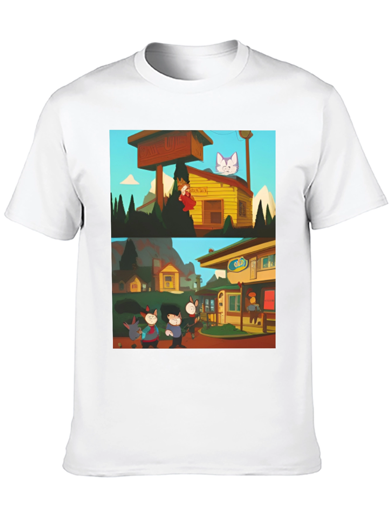 Retro Cartoon T-Shirt - Black Graphic Tee