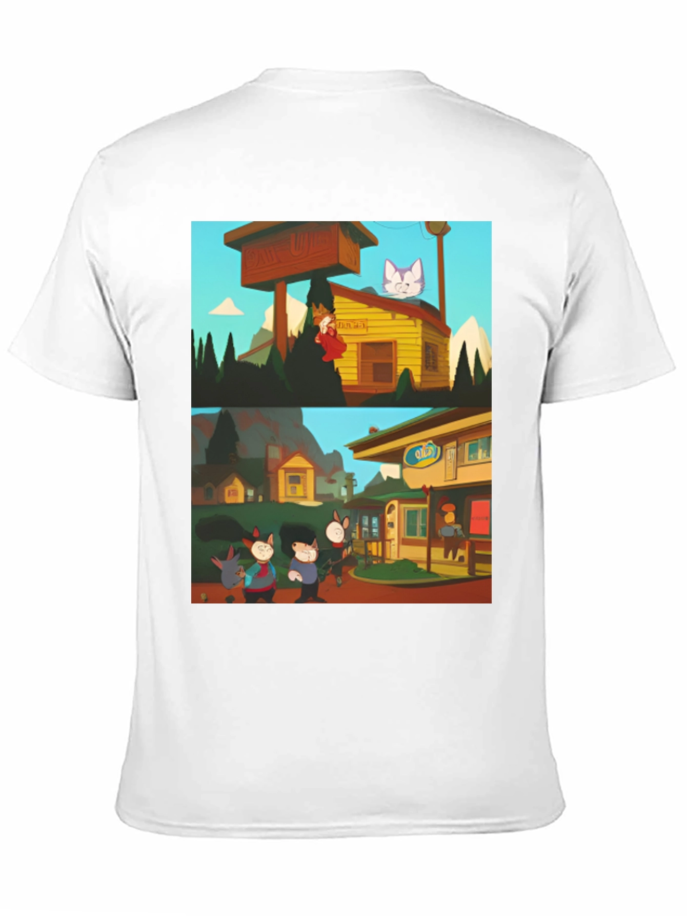 Retro Cartoon T-Shirt - Black Graphic Tee