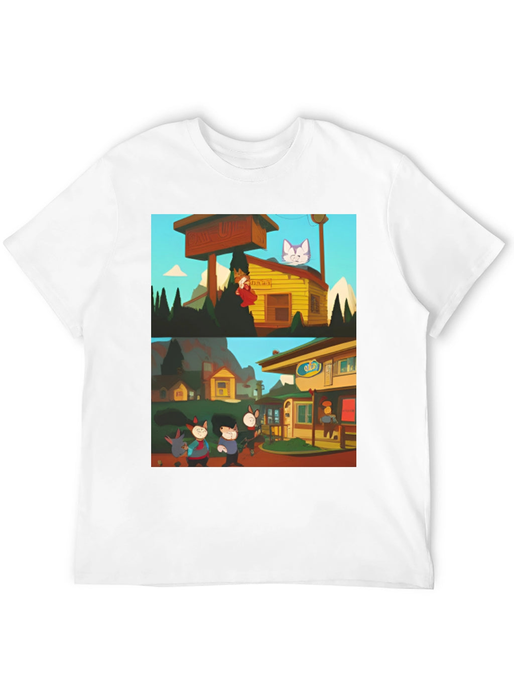 Retro Cartoon T-Shirt - Black Graphic Tee