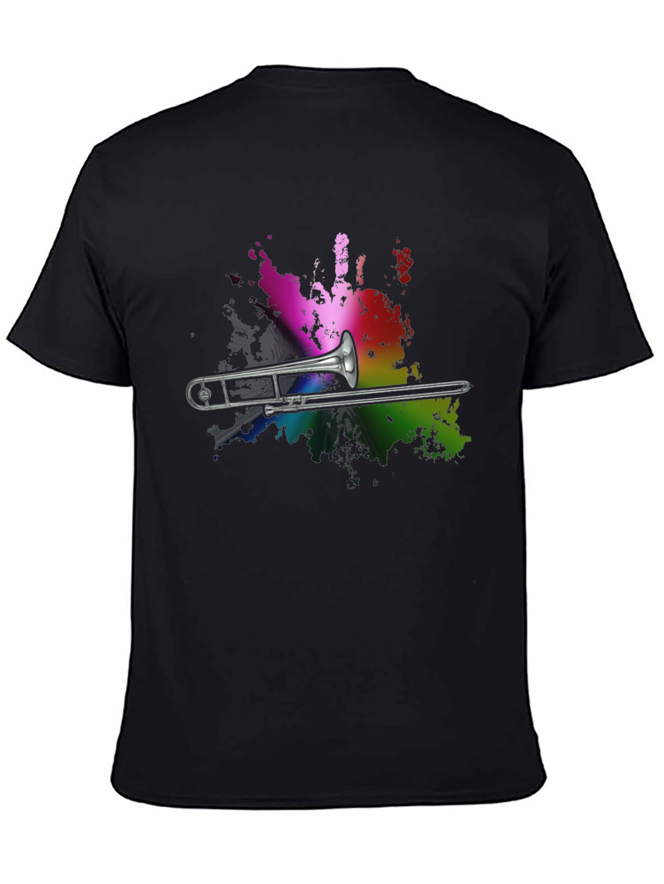Trombone Rainbow Splash Graphic T-Shirt