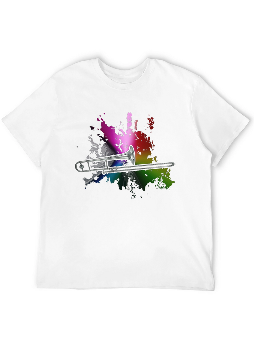 Trombone Rainbow Splash Graphic T-Shirt