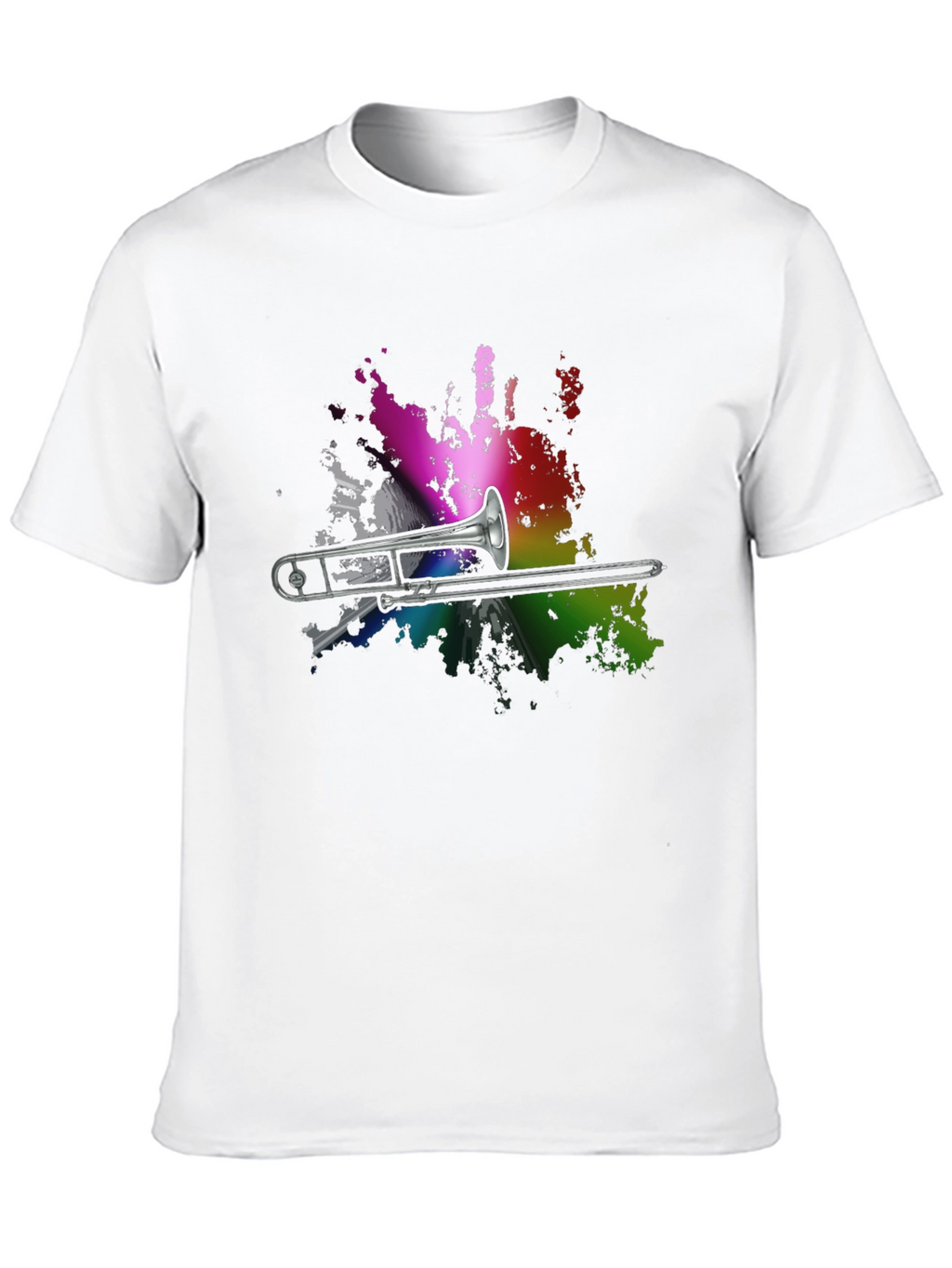 Trombone Rainbow Splash Graphic T-Shirt
