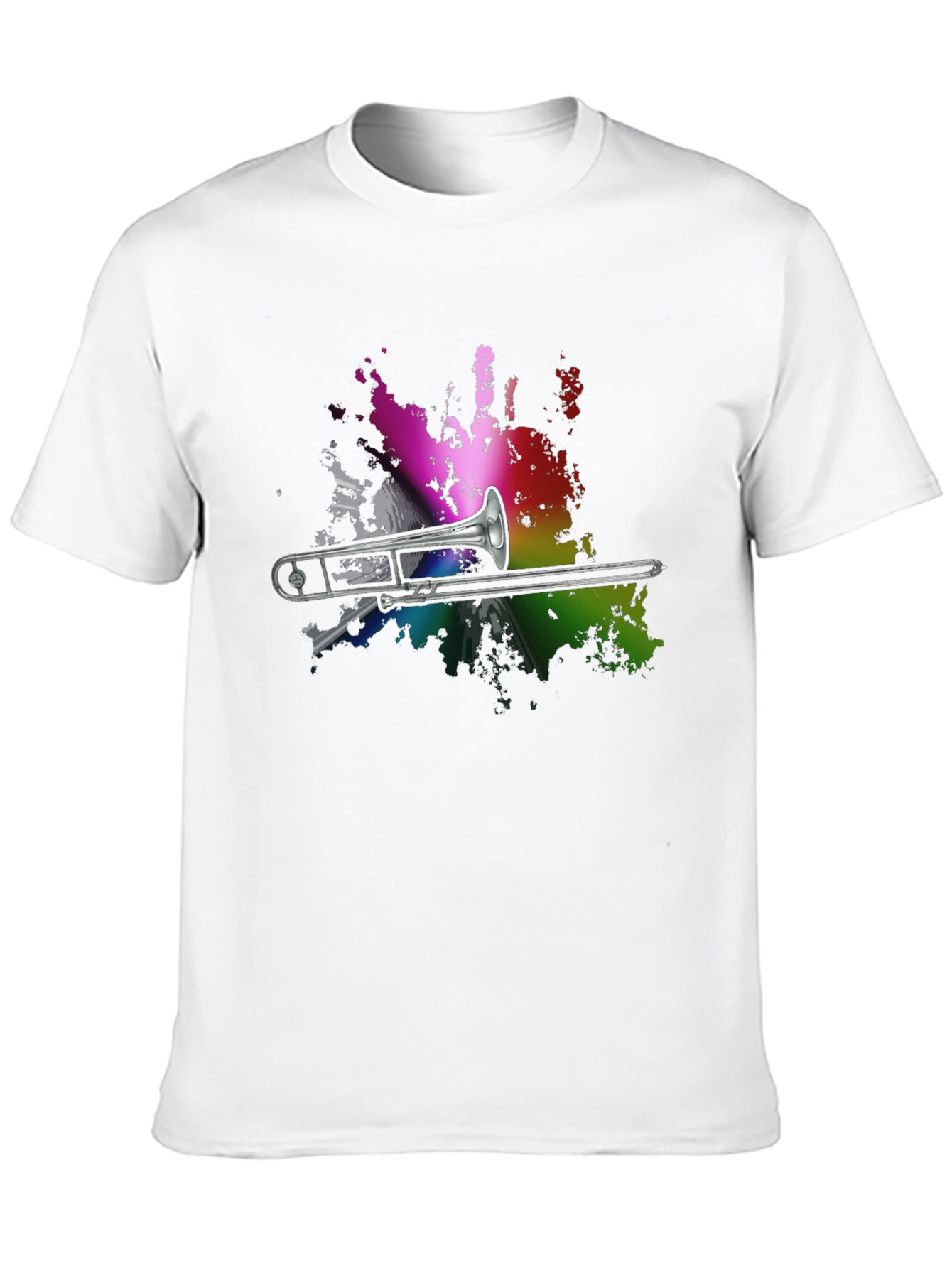 Trombone Rainbow Splash Graphic T-Shirt