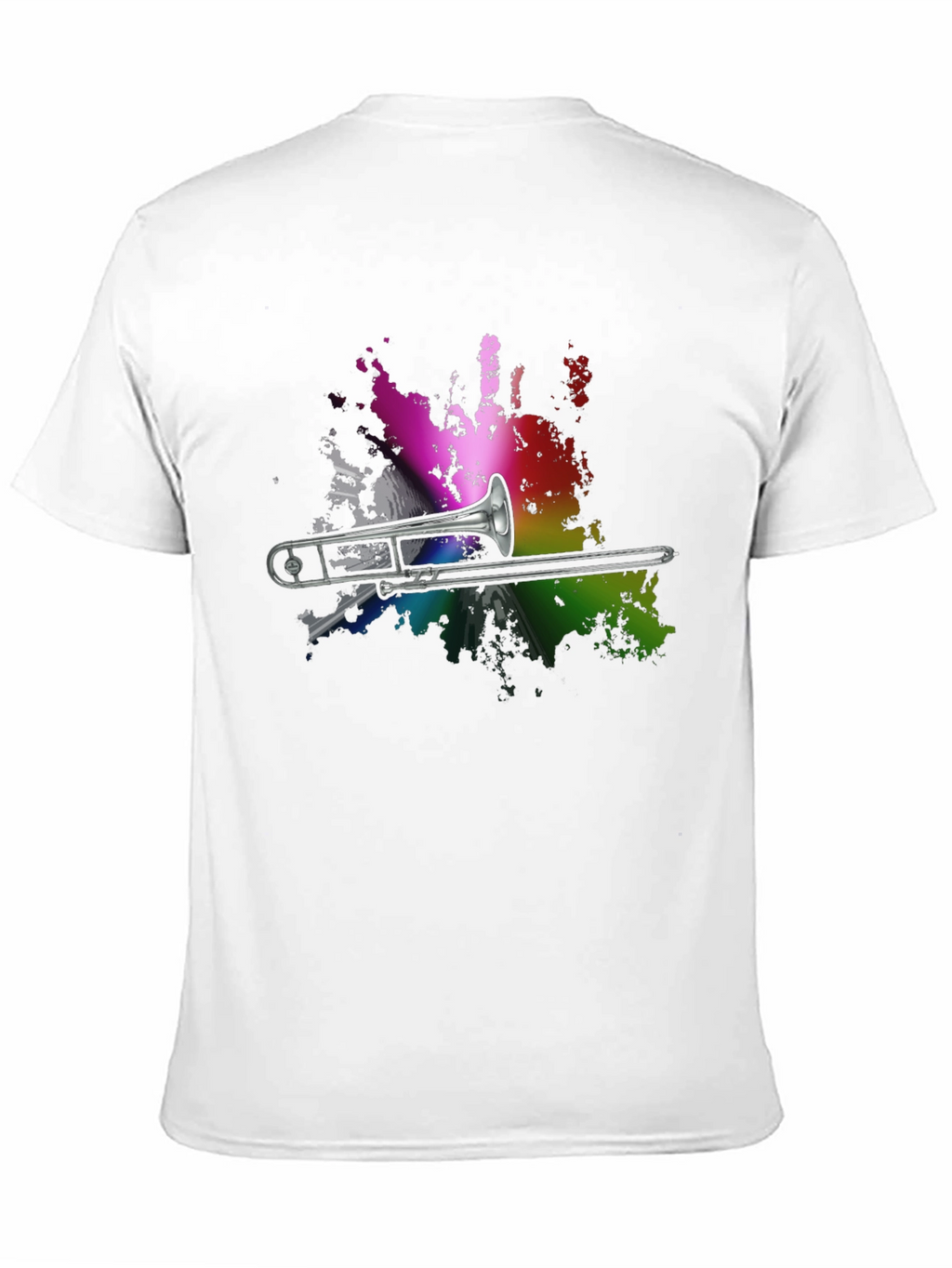 Trombone Rainbow Splash Graphic T-Shirt