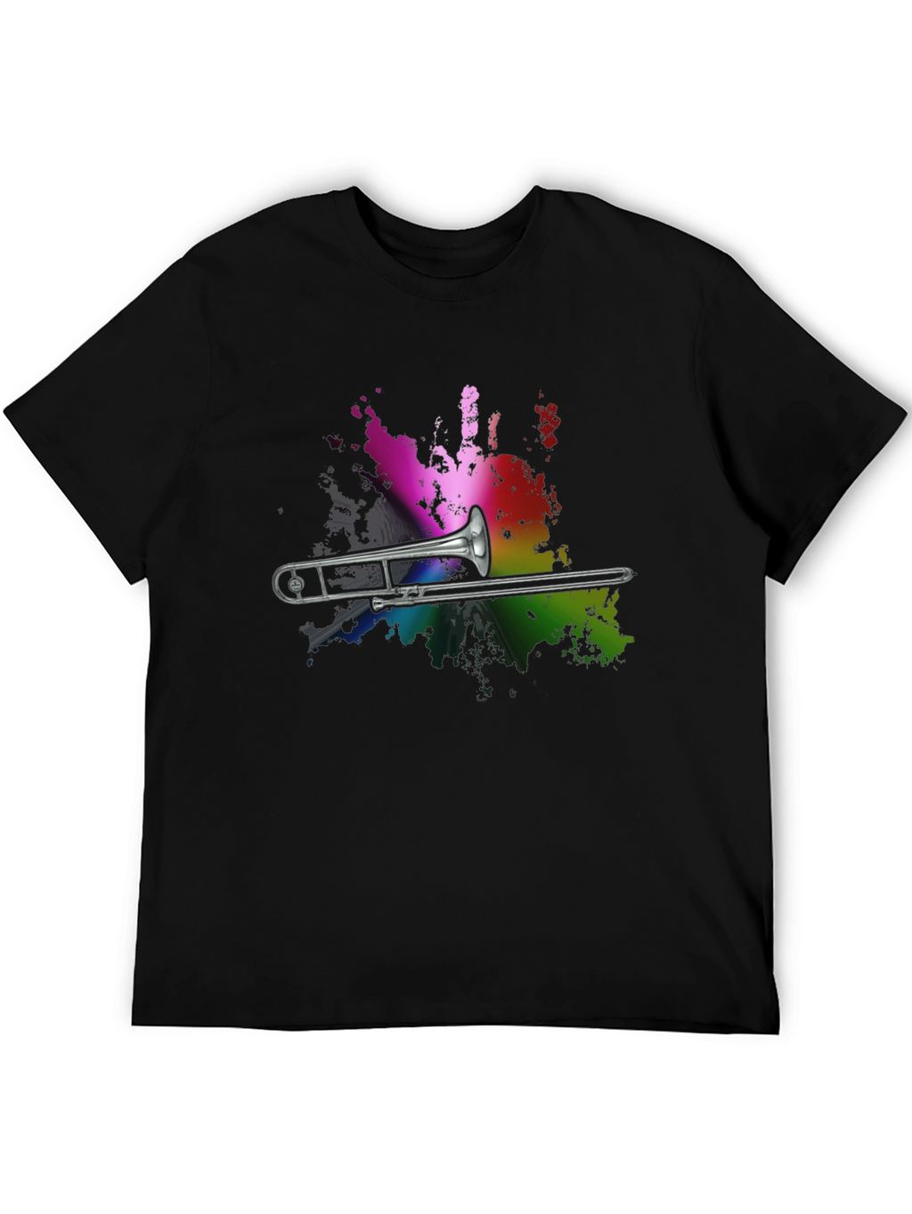 Trombone Rainbow Splash Graphic T-Shirt