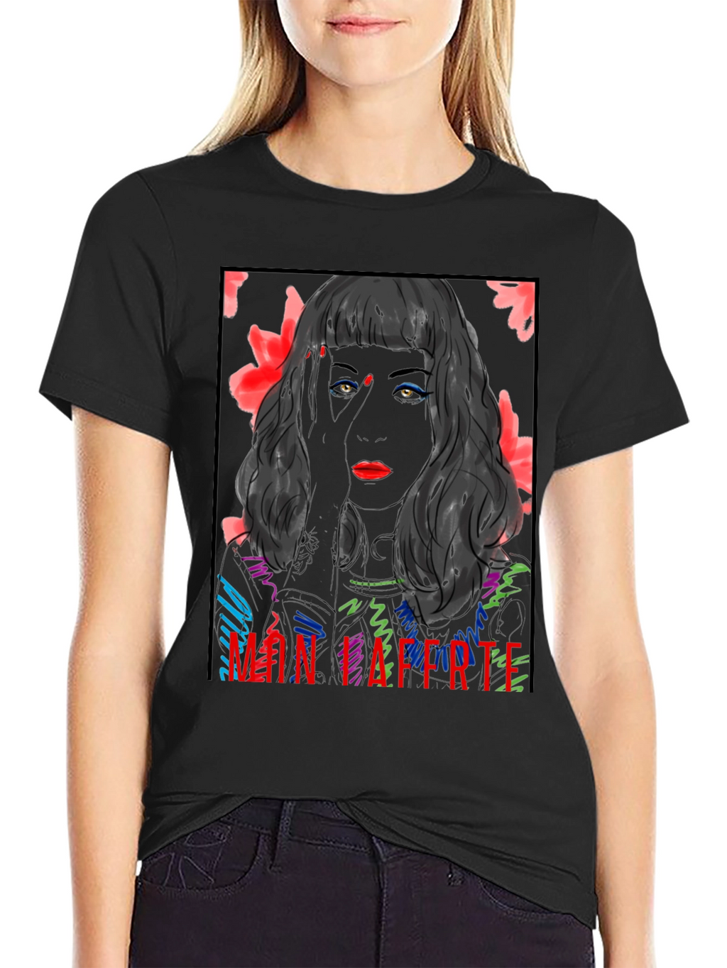 Mon Laferte Graphic Tee - Bold Black T-Shirt