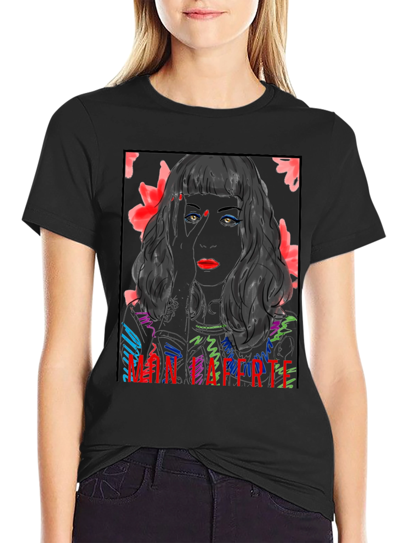 Mon Laferte Graphic Tee - Bold Black T-Shirt