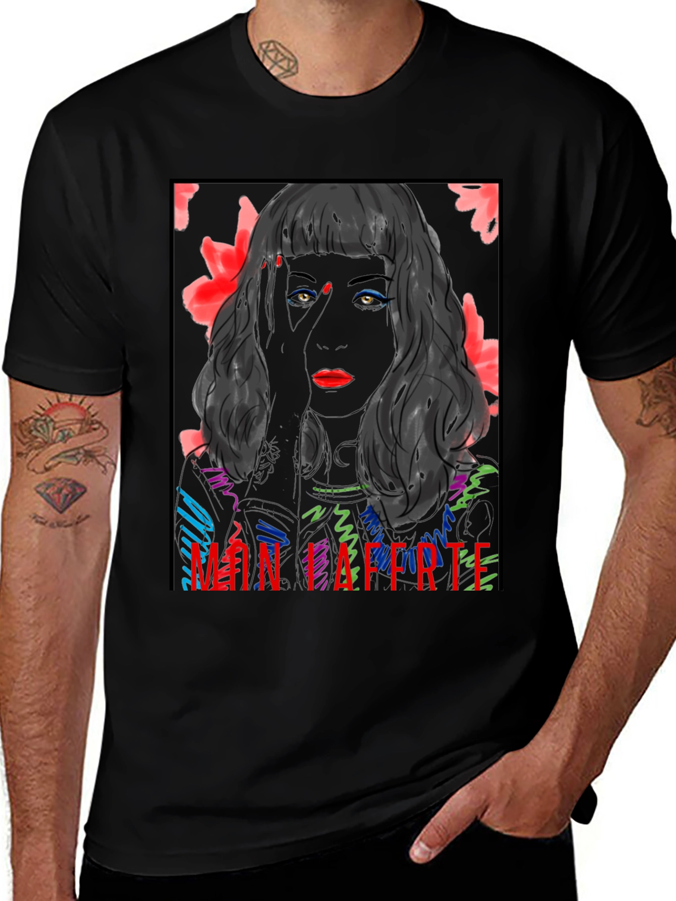 Mon Laferte Graphic Tee - Bold Black T-Shirt