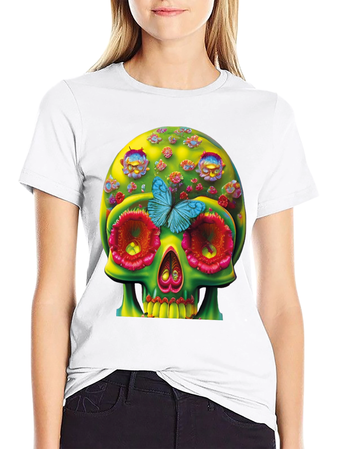 Floral Skull T-Shirt - Unique Graphic Tee