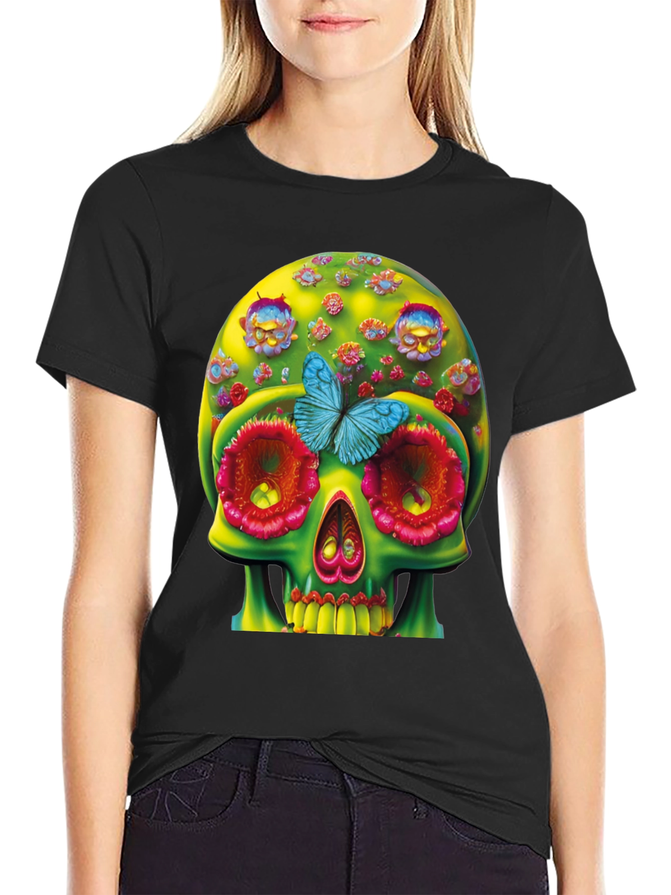 Floral Skull T-Shirt - Unique Graphic Tee