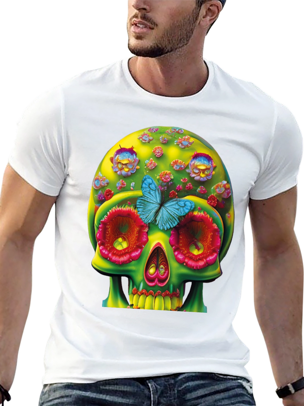 Floral Skull T-Shirt - Unique Graphic Tee
