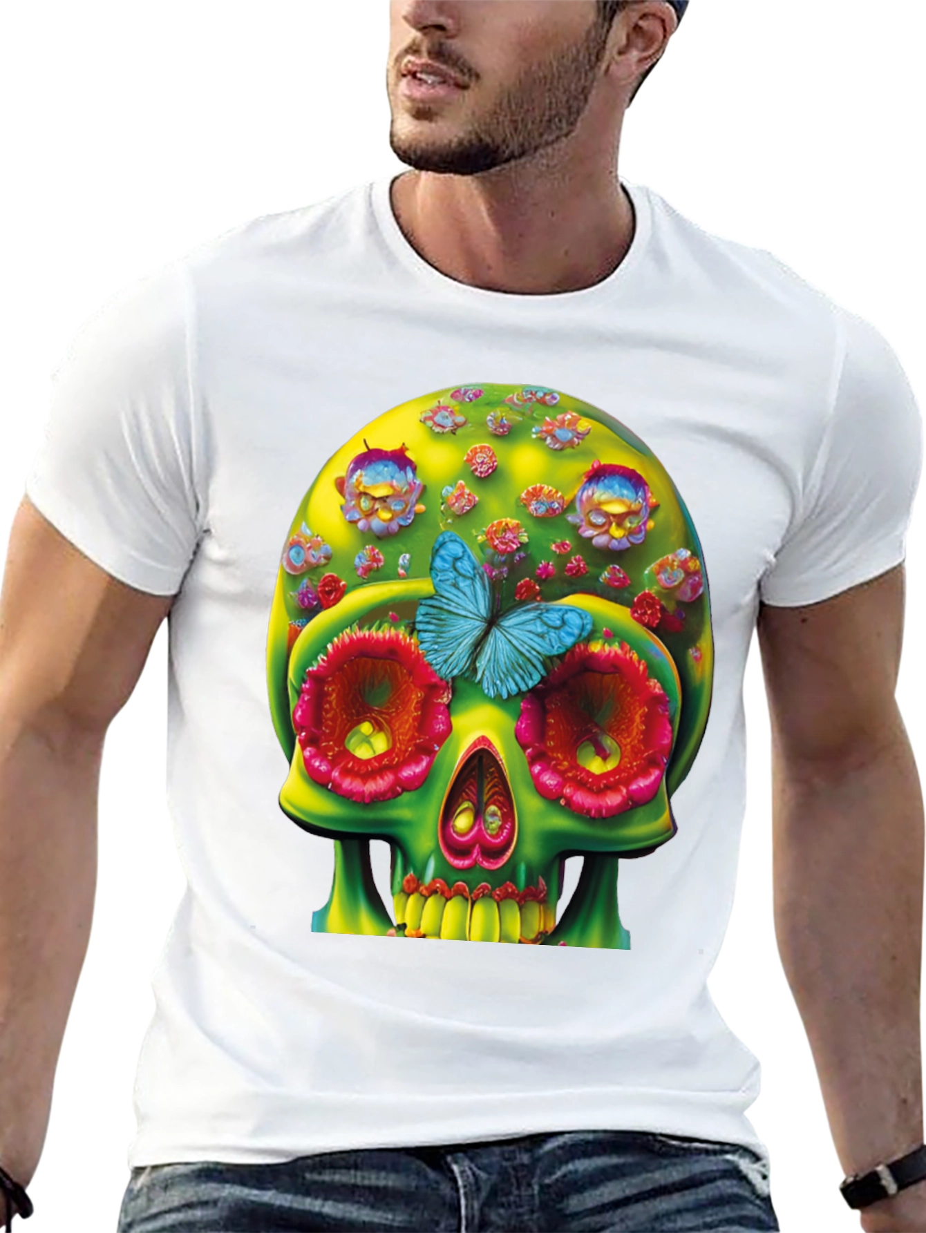 Floral Skull T-Shirt - Unique Graphic Tee