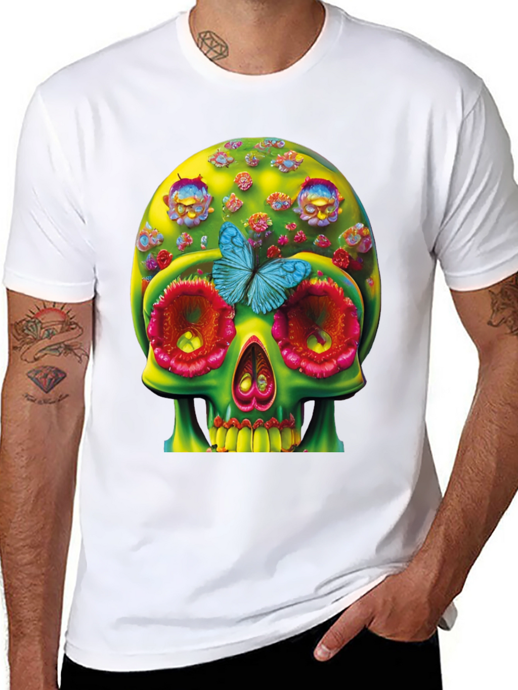 Floral Skull T-Shirt - Unique Graphic Tee