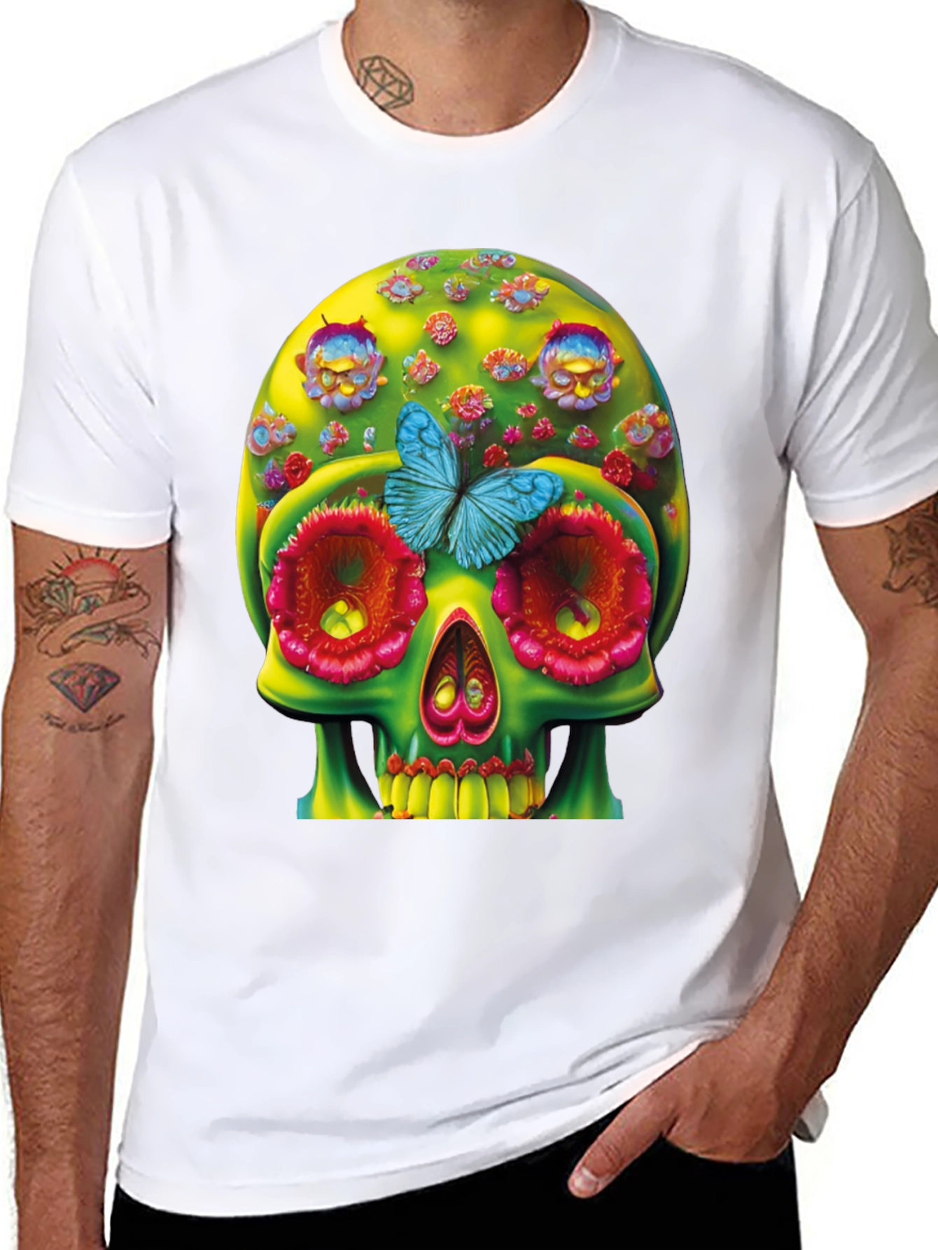 Floral Skull T-Shirt - Unique Graphic Tee