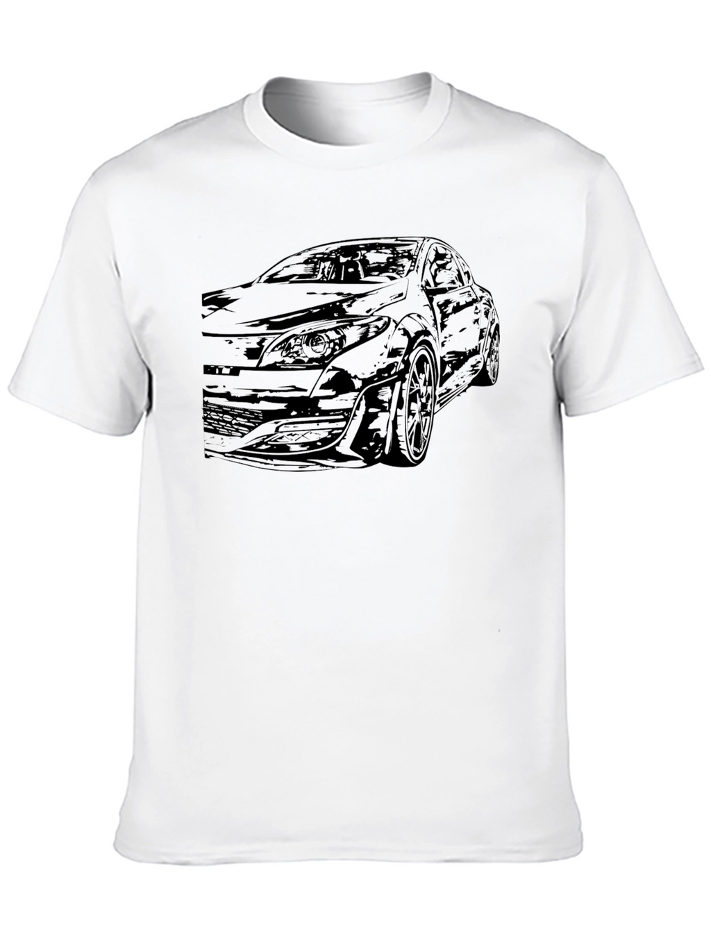 Car Graphic Tee - Black Cotton Blend