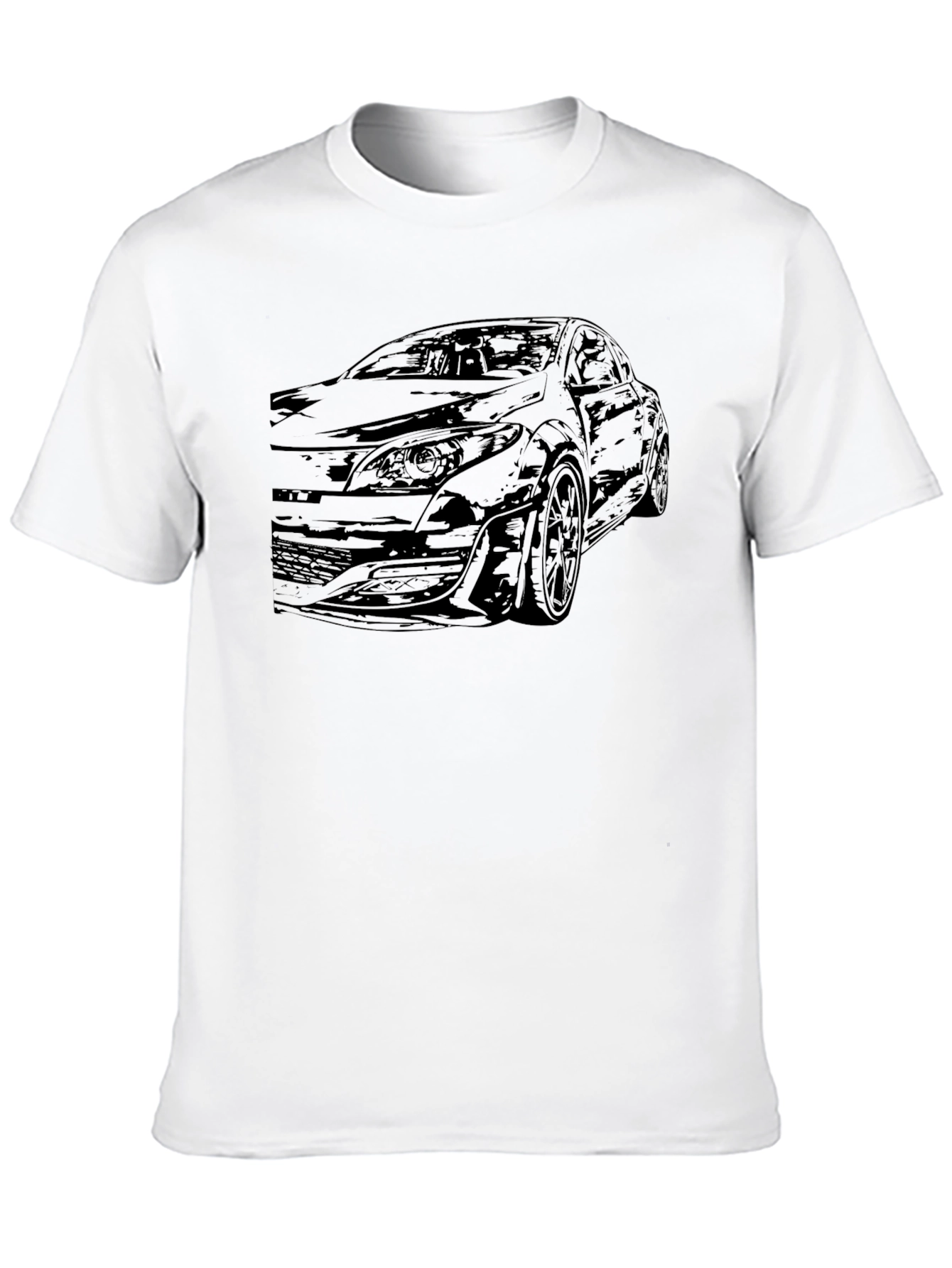 Car Graphic Tee - Black Cotton Blend