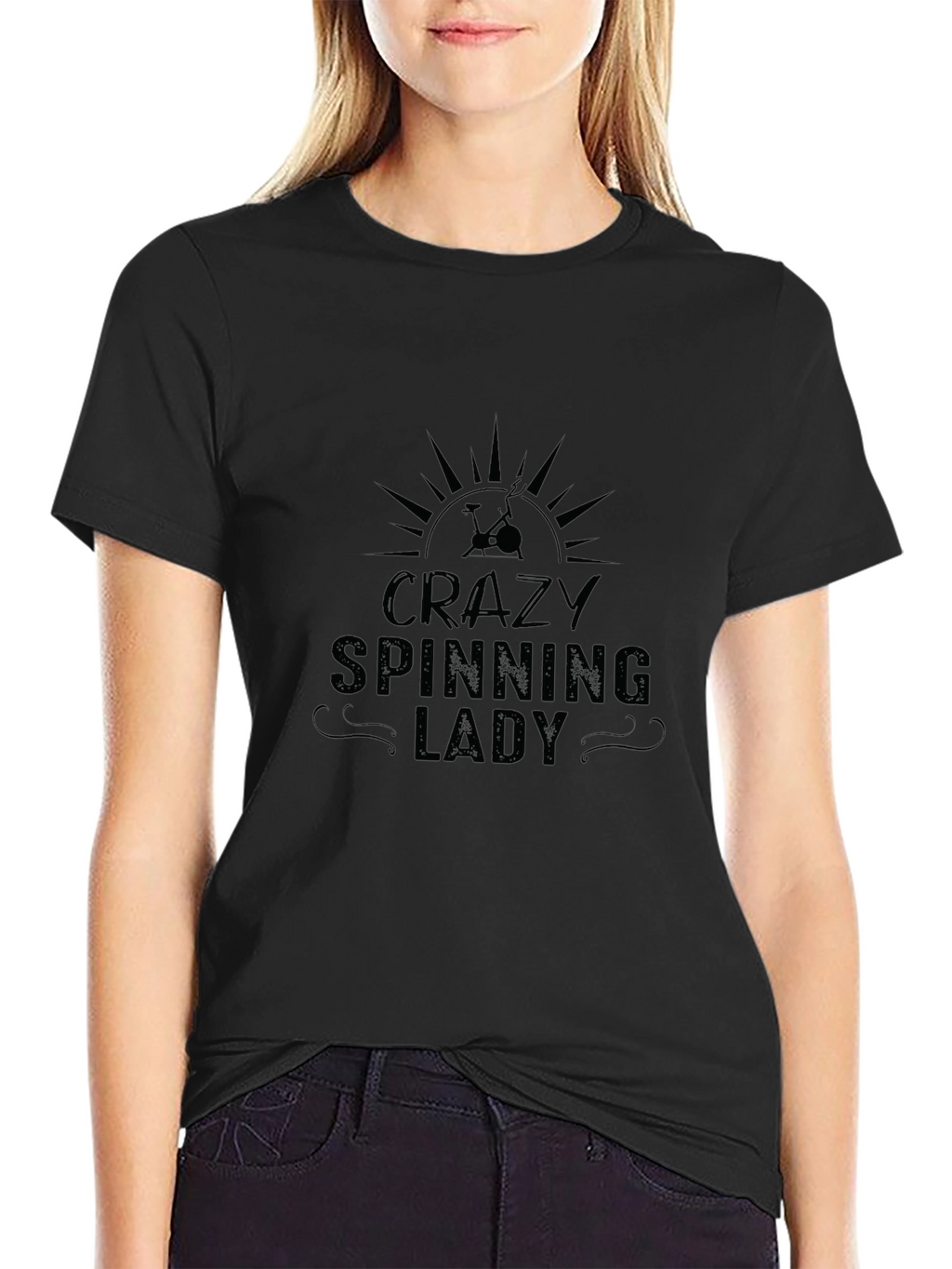 Crazy Spinning Lady T-Shirt - Indoor Cycling Apparel