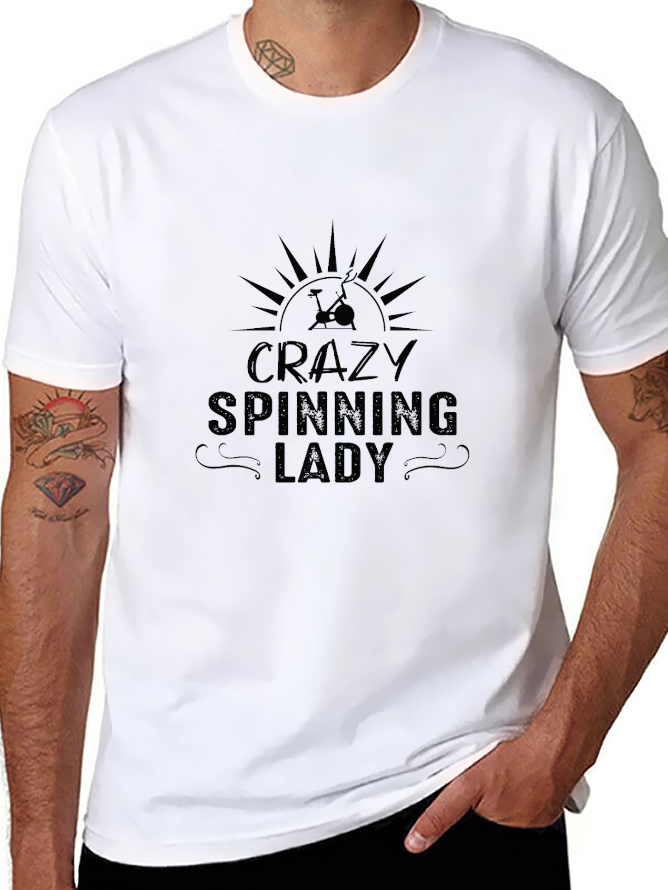 Crazy Spinning Lady T-Shirt - Indoor Cycling Apparel