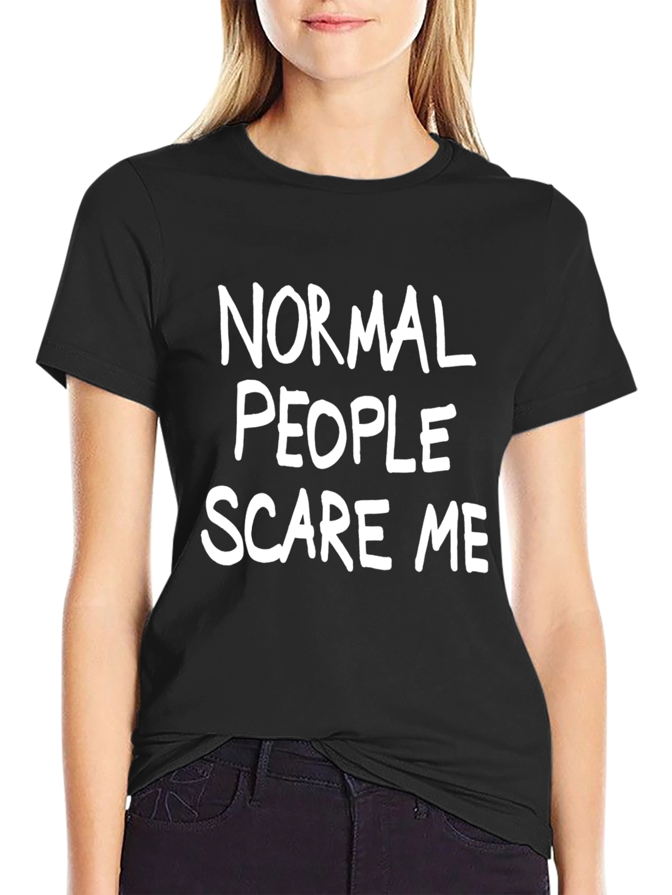 Normal People Scare Me Graphic Tee - Black
