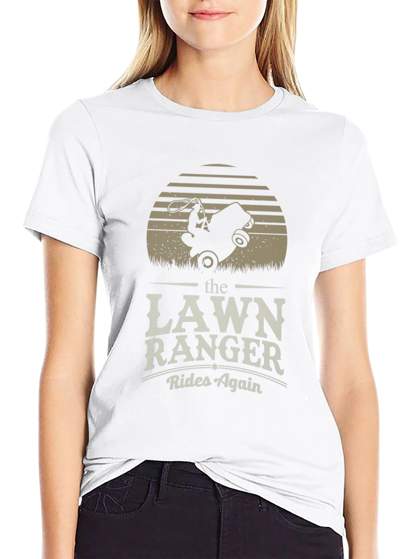 Lawn Ranger T-Shirt - Rides Again Funny Design
