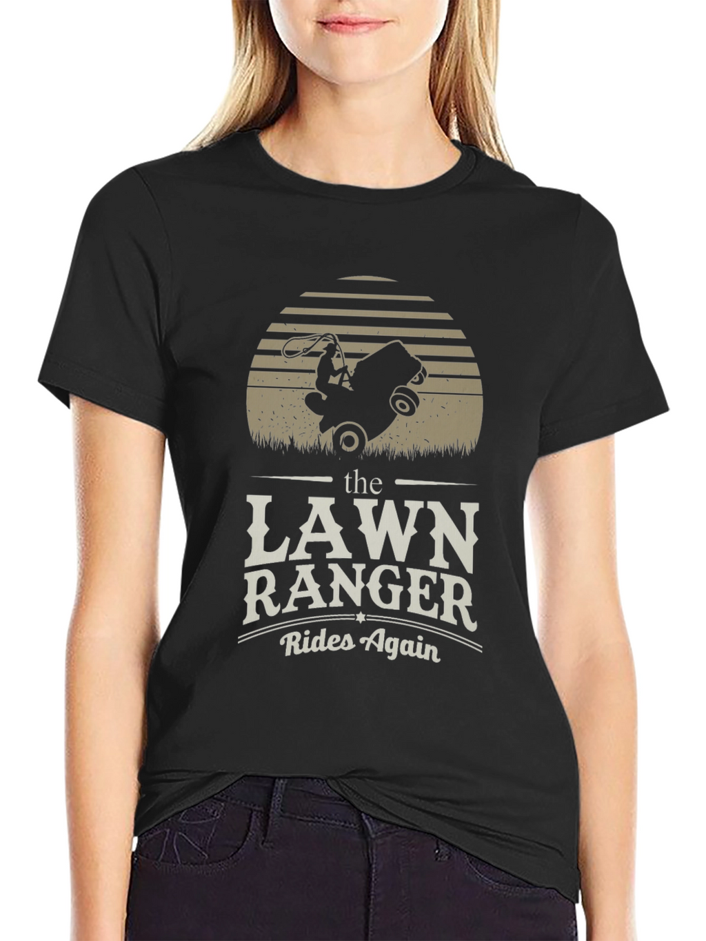 Lawn Ranger T-Shirt - Rides Again Funny Design