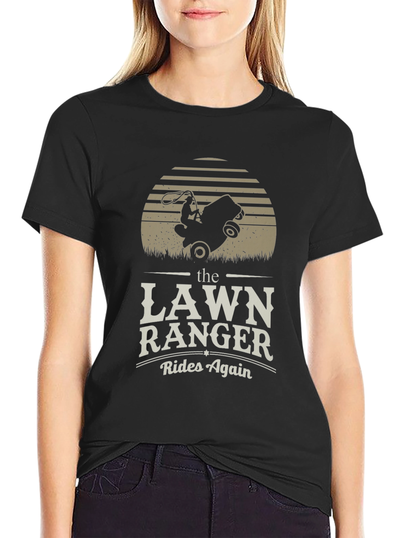 Lawn Ranger T-Shirt - Rides Again Funny Design