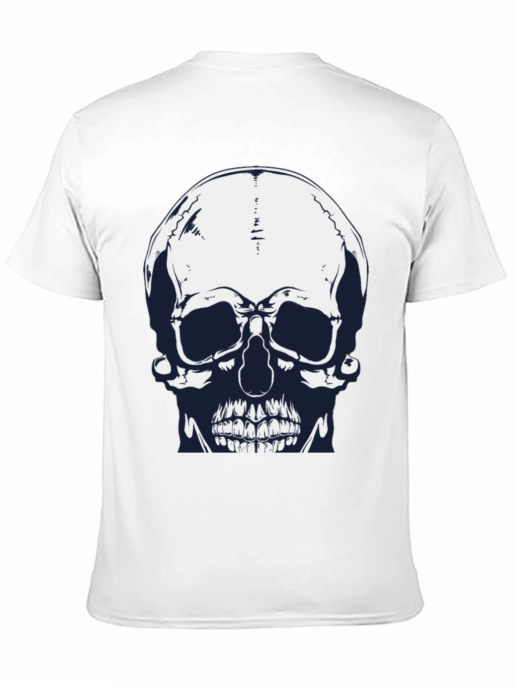Skull Graphic Print Black Tee for Men