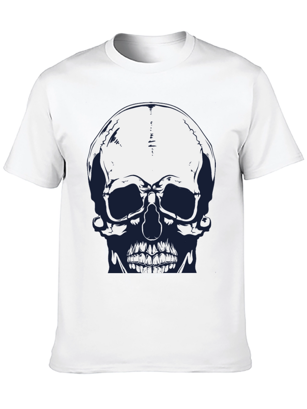 Skull Graphic Print Black Tee for Men