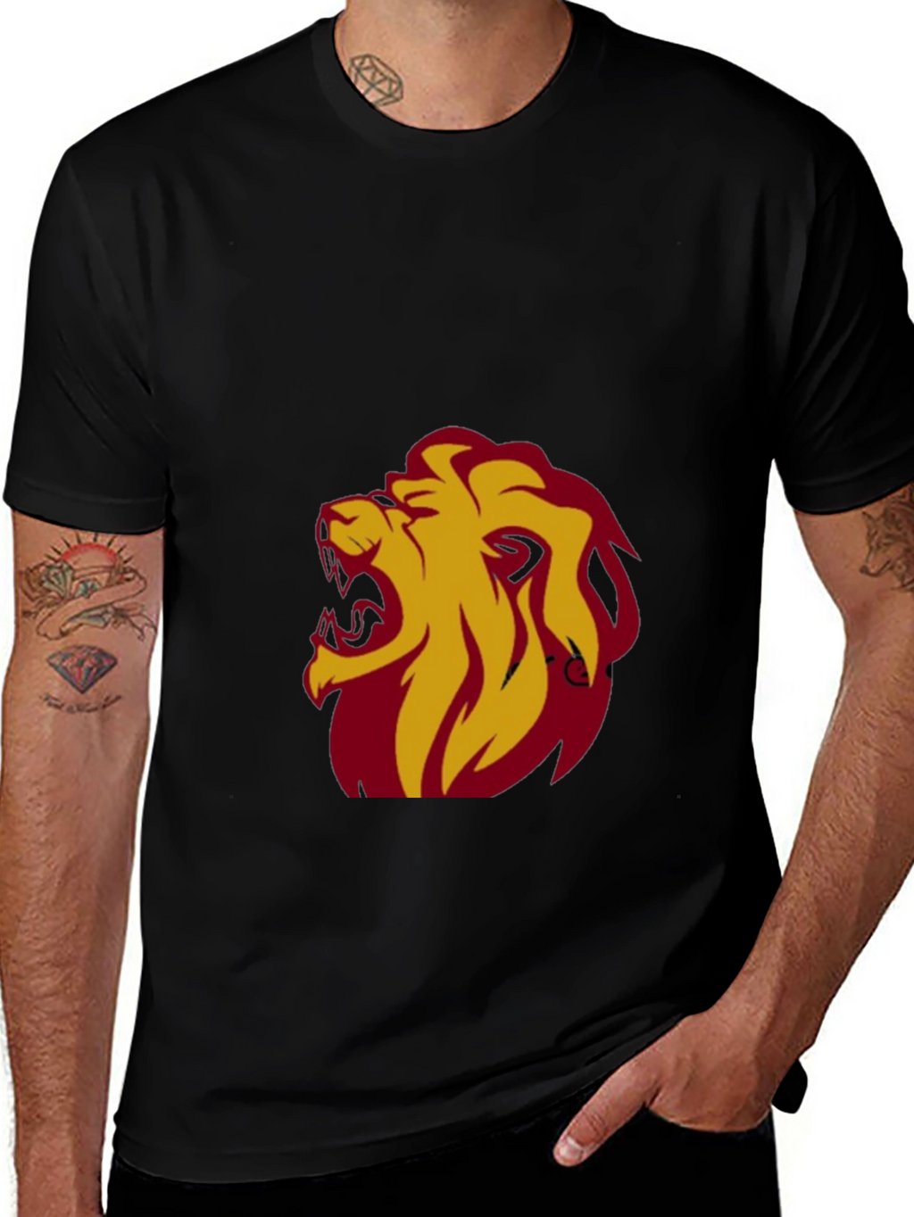 Roaring Lion Graphic Tee - Bold Black T-Shirt