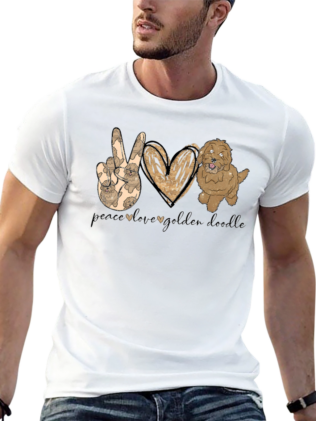 Peace Love Golden Doodle T-Shirt