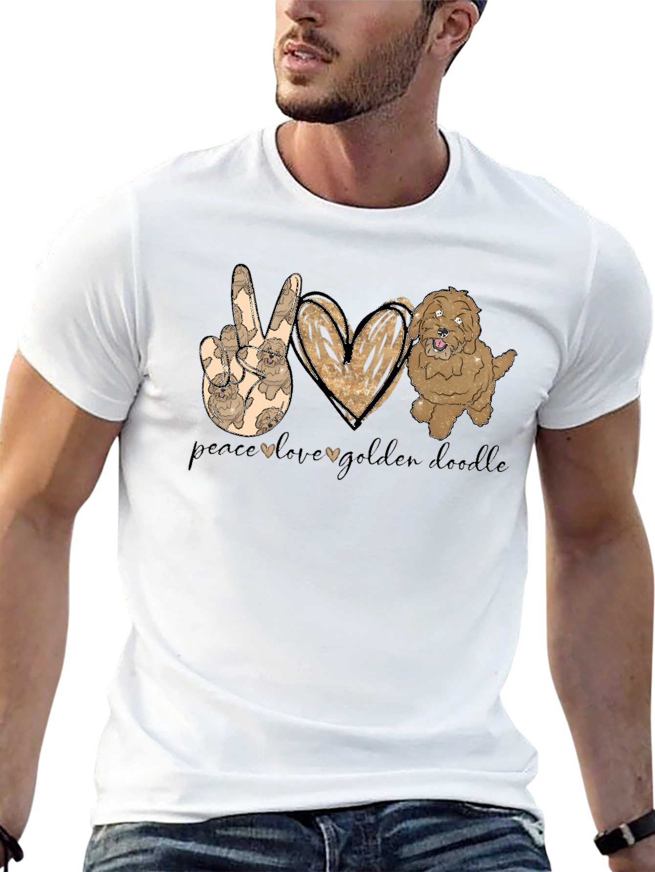Peace Love Golden Doodle T-Shirt