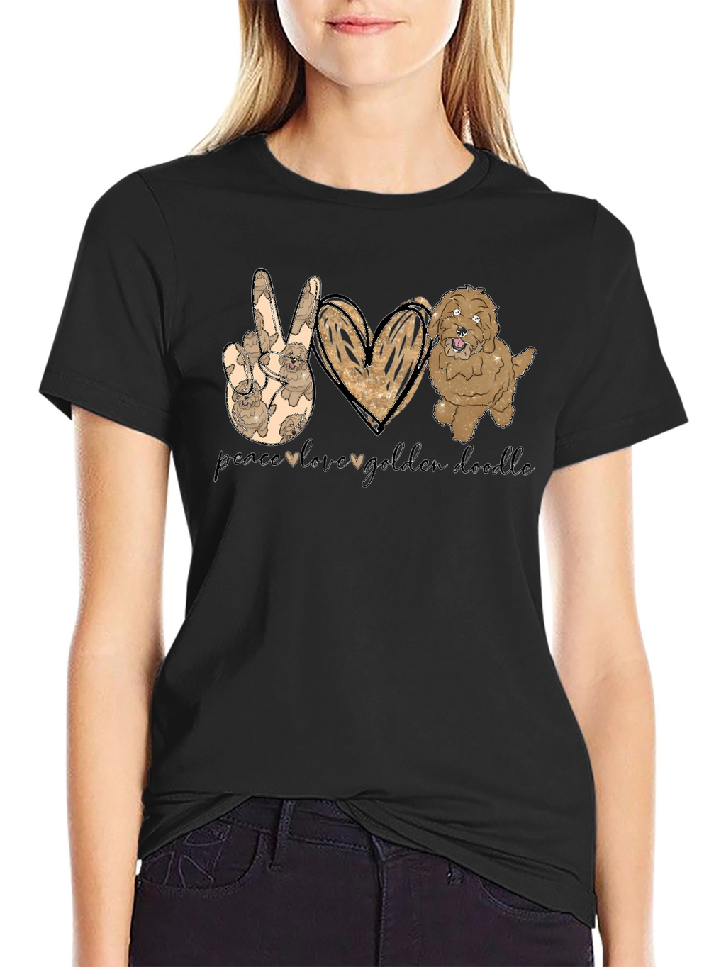 Peace Love Golden Doodle T-Shirt