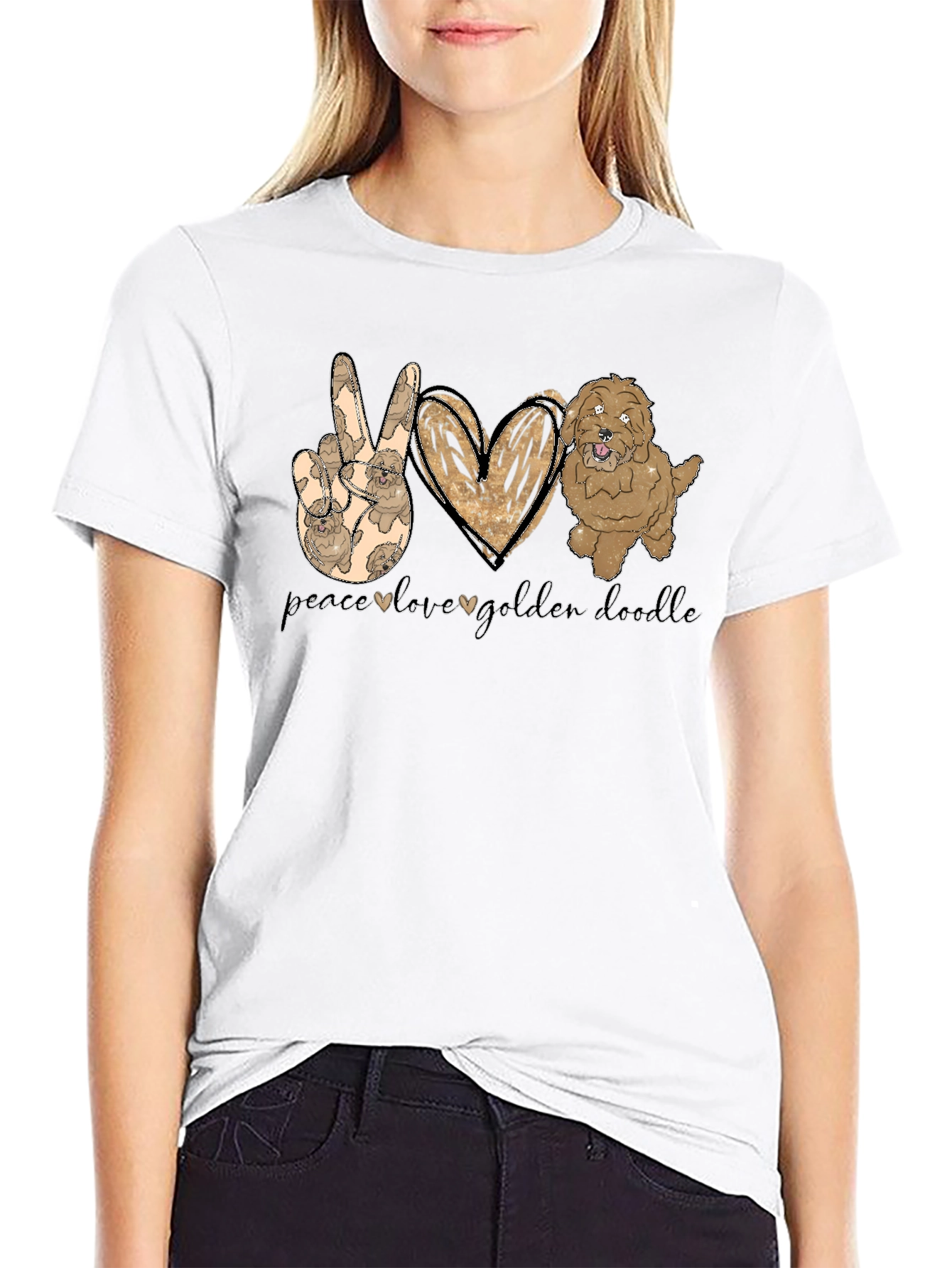 Peace Love Golden Doodle T-Shirt