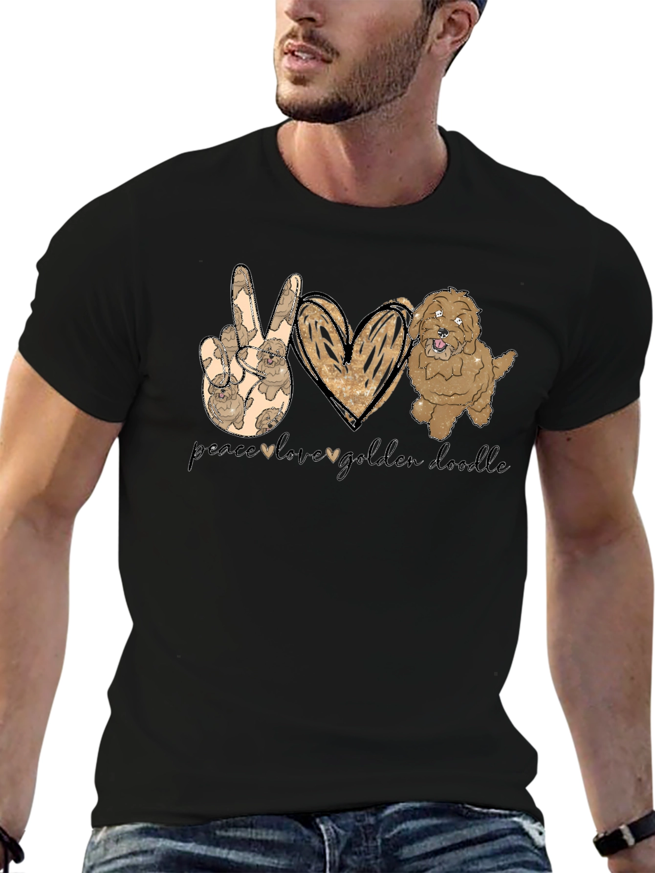 Peace Love Golden Doodle T-Shirt