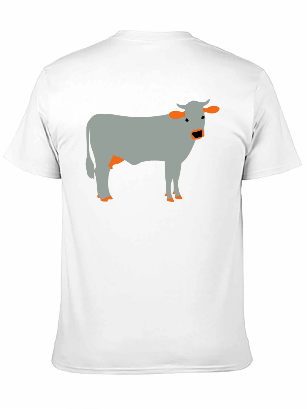 Cow Graphic Tee - Black Cotton Casual T-Shirt