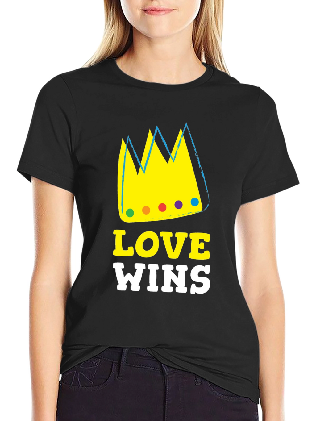Love Wins Graphic T-Shirt Black Cotton Blend