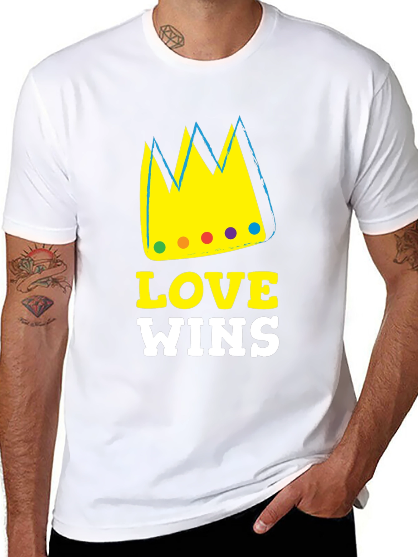 Love Wins Graphic T-Shirt Black Cotton Blend