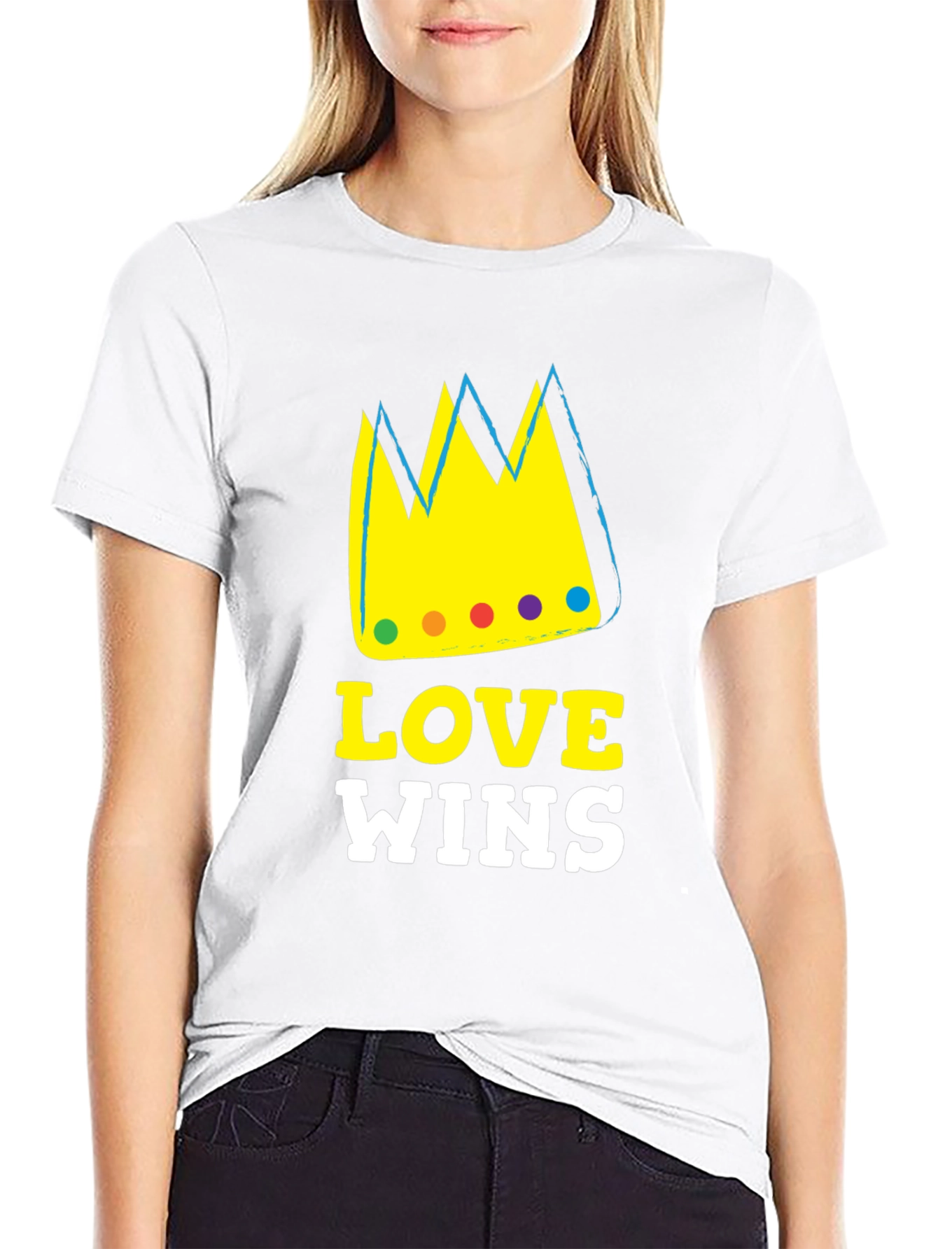 Love Wins Graphic T-Shirt Black Cotton Blend
