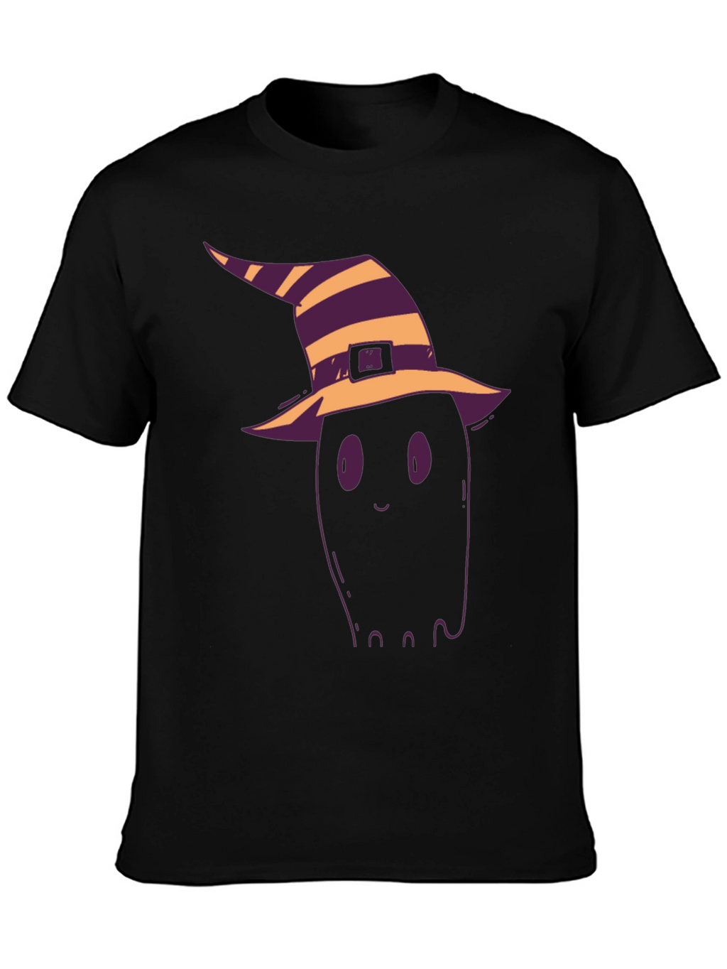 Halloween Ghost Witch Hat Black T-Shirt