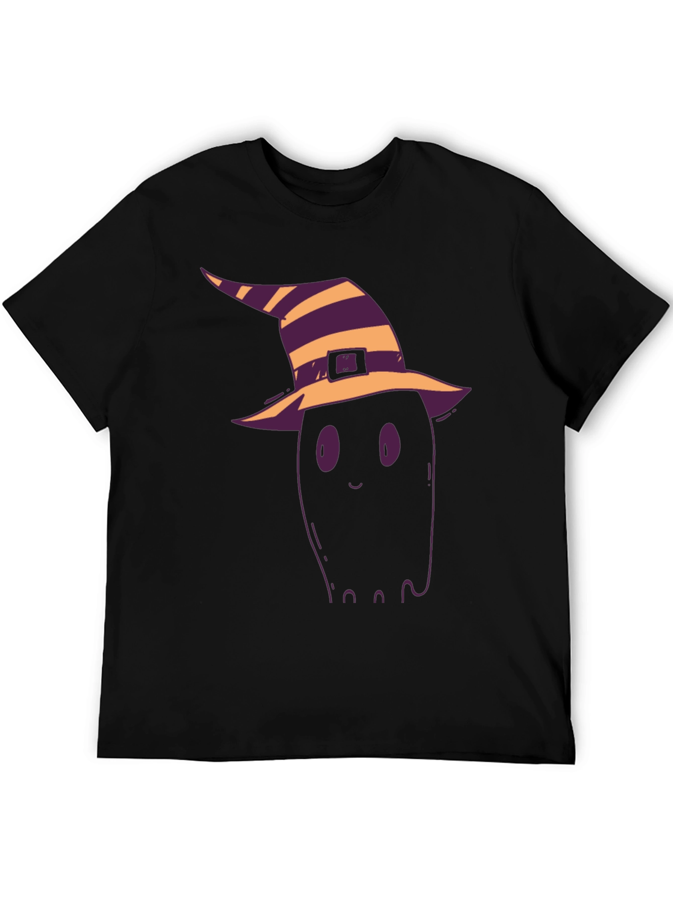 Halloween Ghost Witch Hat Black T-Shirt