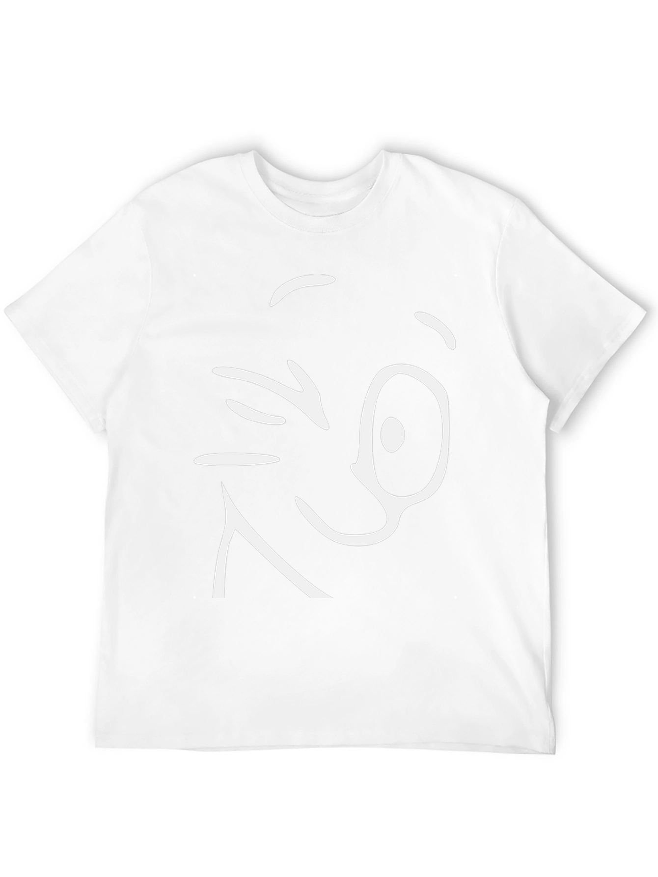 Winking Face Graphic Tee - Black Cotton T-Shirt