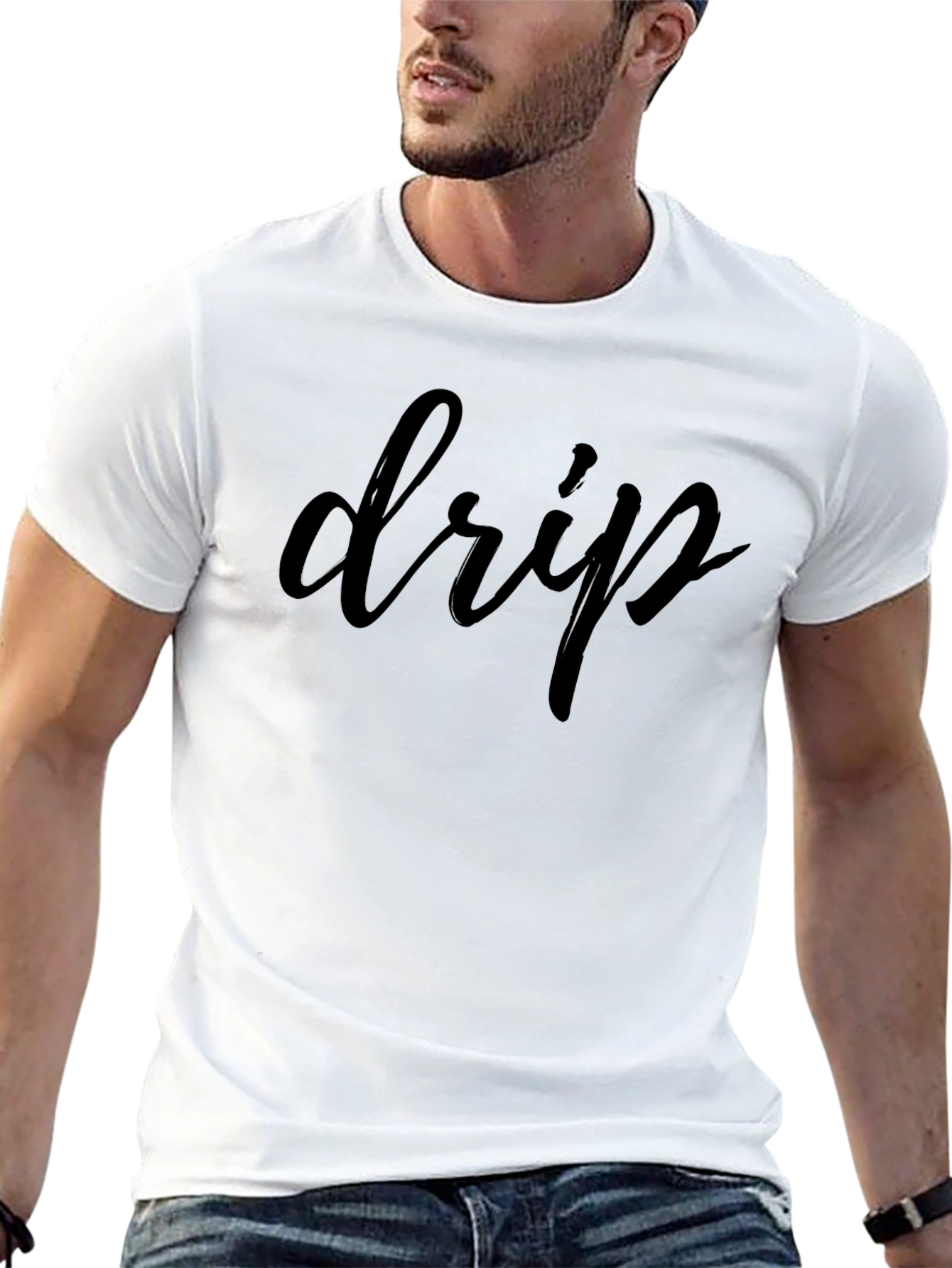Mens Black Drip Graphic Tee - Trendy Casual Style