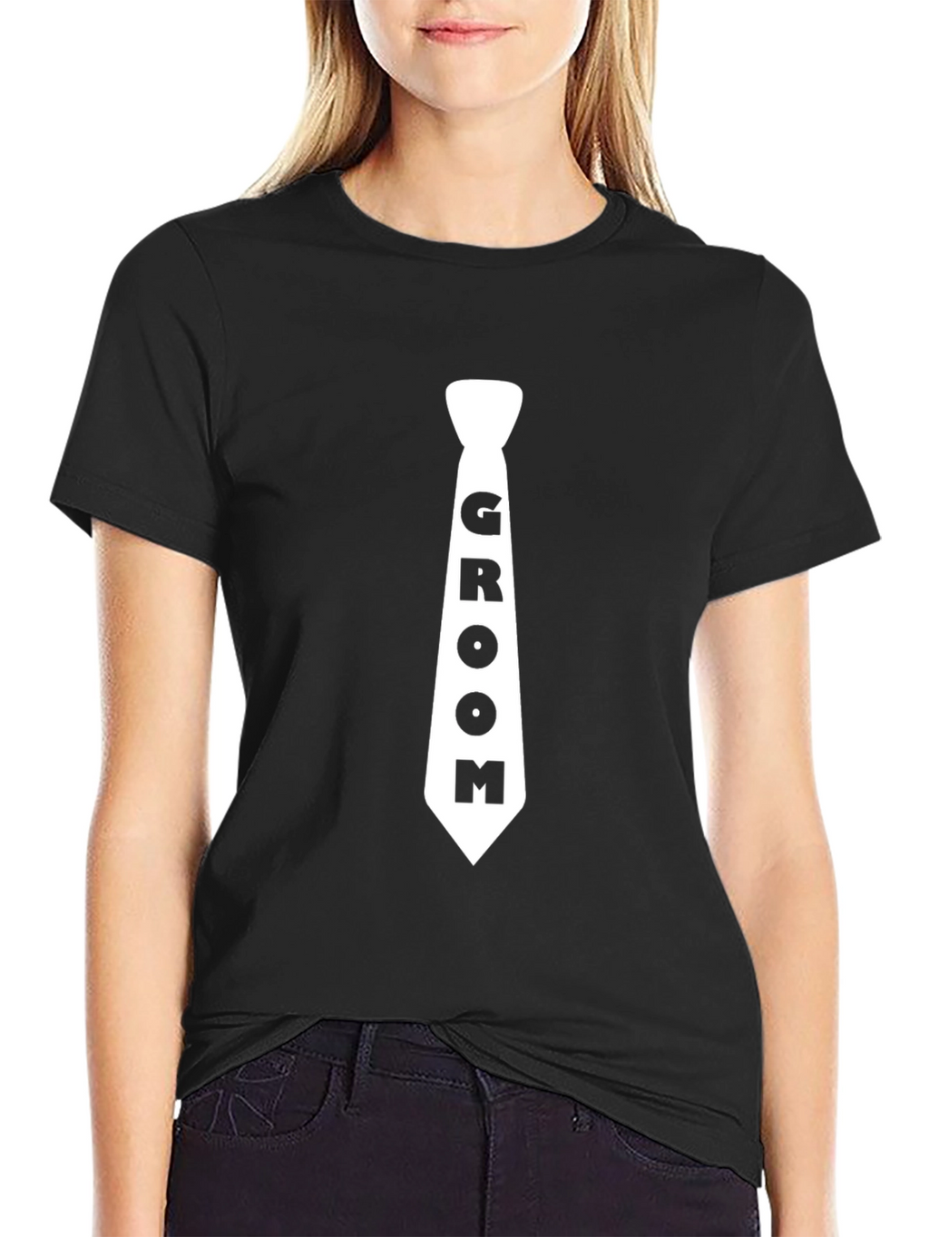 Groom Tie Black T-Shirt - Wedding Apparel