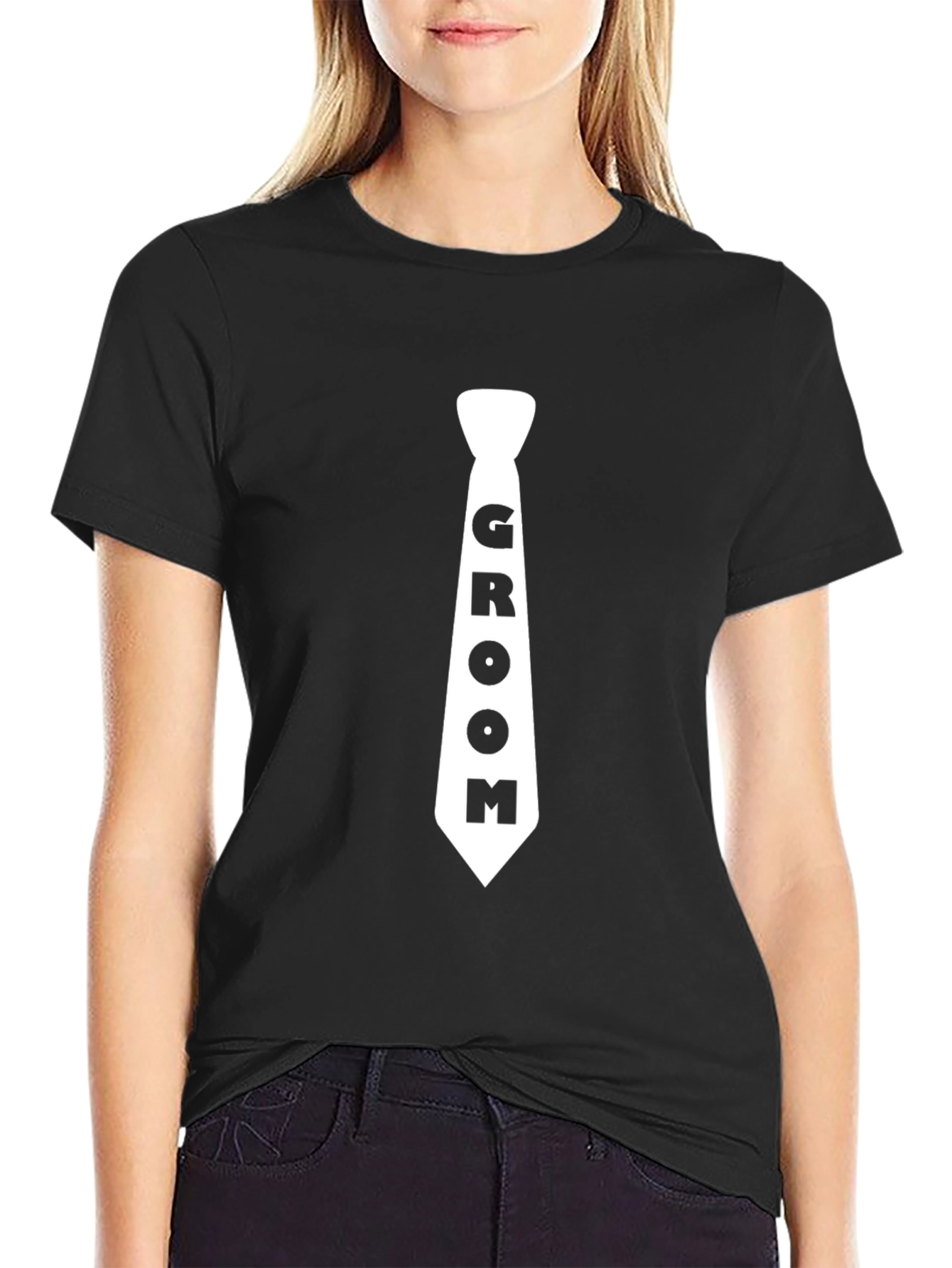 Groom Tie Black T-Shirt - Wedding Apparel